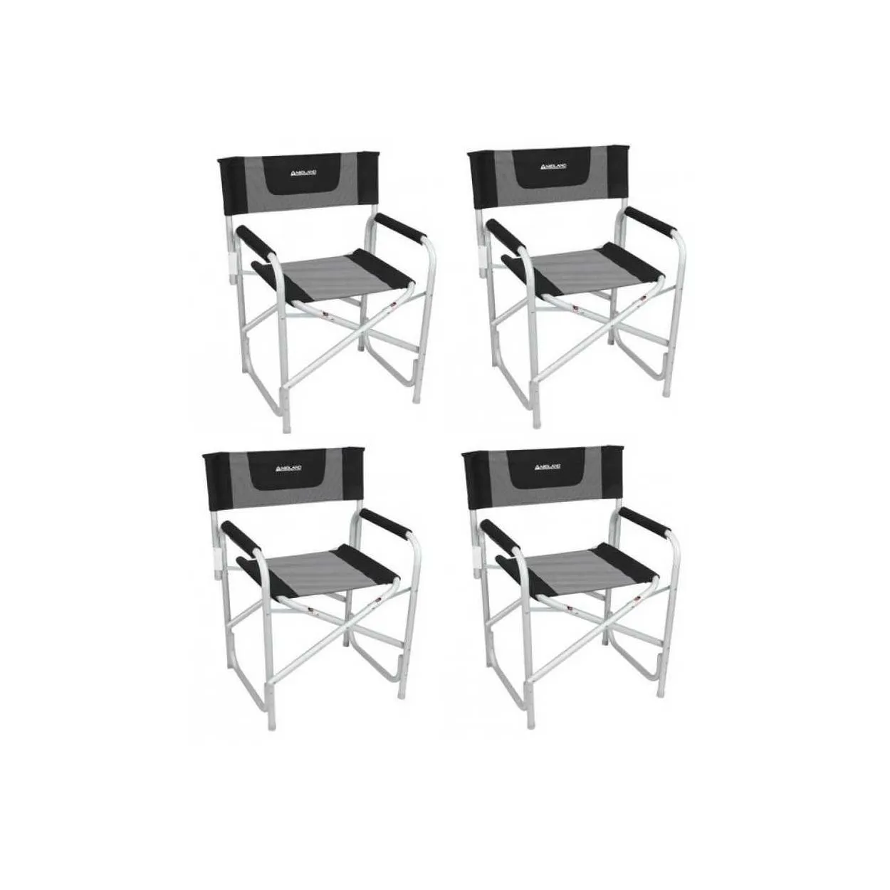 Offerta set 4 sedie regista da campeggio Midland grigio scuro/grigio chiaro