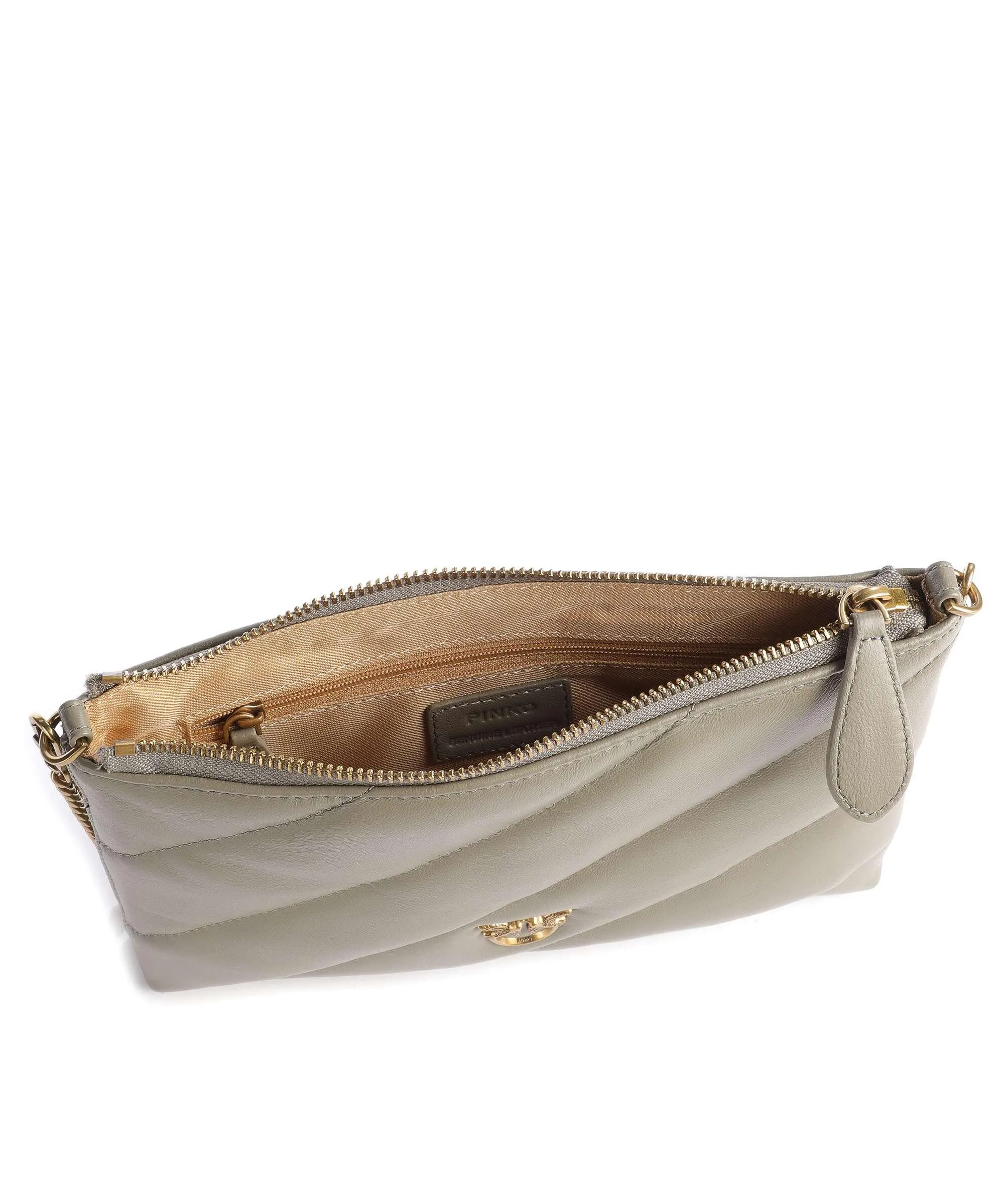  Pinko Flat Borsa a tracolla pelle di pecora taupe  