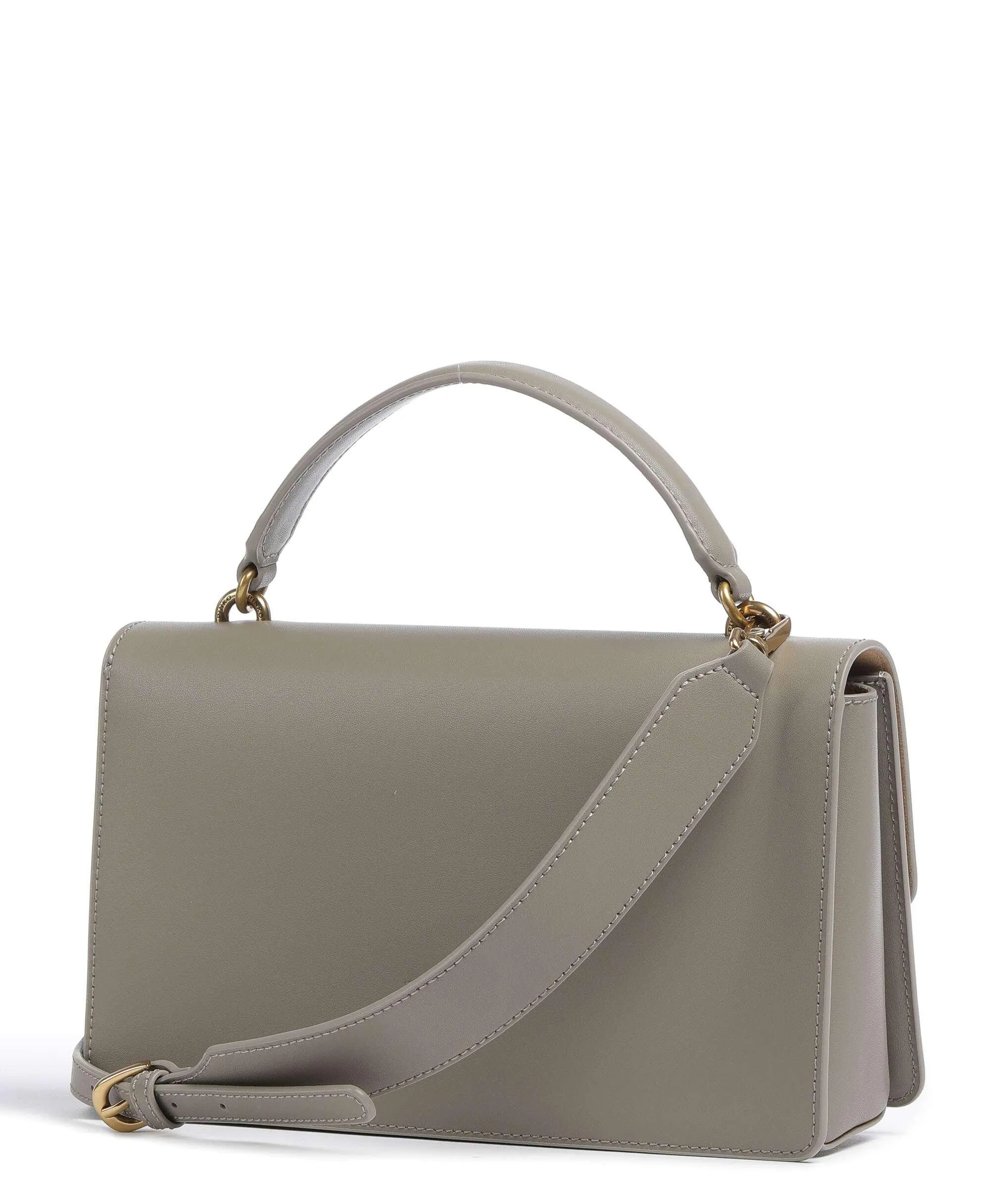  Pinko Love One Classic Borsa a mano pelle di vacchetta finemente grana taupe  