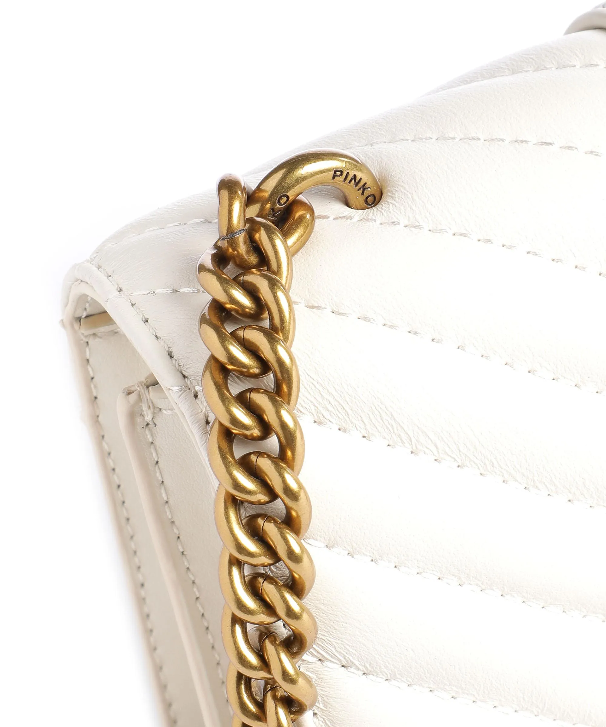  Pinko Love One Mini Borsa a tracolla pelle di pecora bianco  