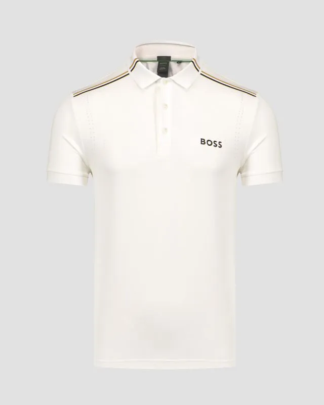 Polo bianca da uomo BOSS X MATTEO BERRETTINI Patteo