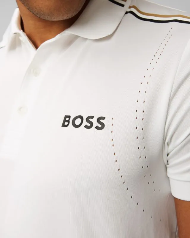 Polo bianca da uomo BOSS X MATTEO BERRETTINI Patteo