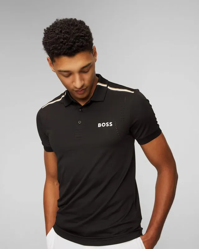 Polo nera da uomo BOSS X MATTEO BERRETTINI Patteo
