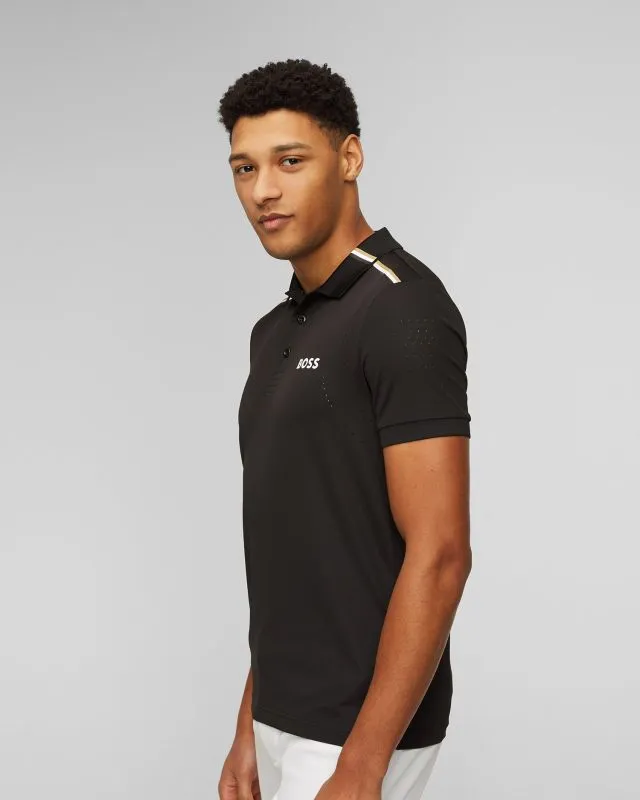 Polo nera da uomo BOSS X MATTEO BERRETTINI Patteo