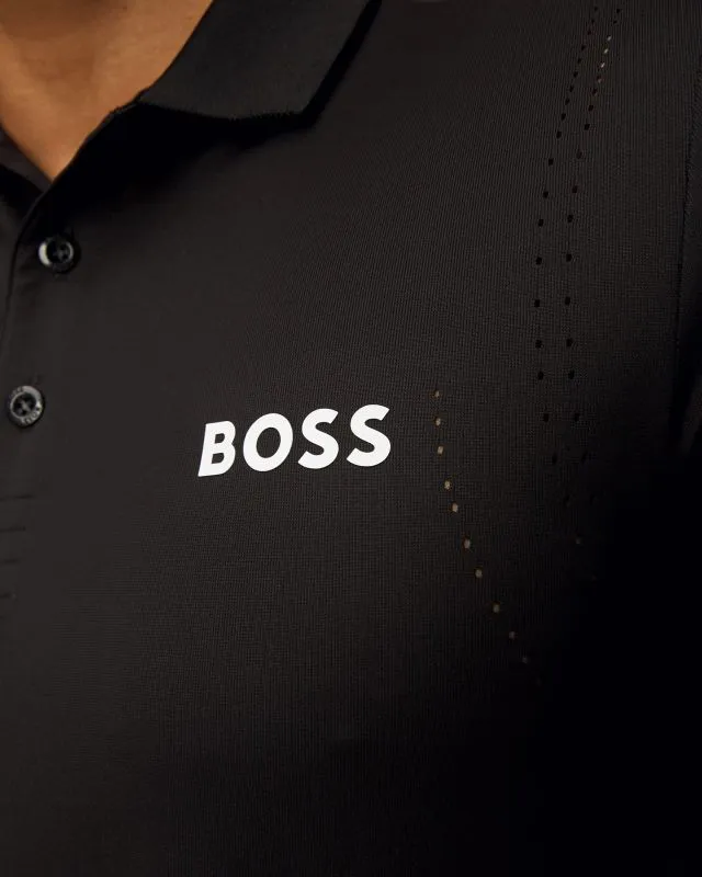 Polo nera da uomo BOSS X MATTEO BERRETTINI Patteo