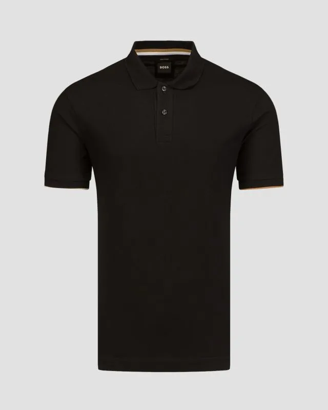 Polo nera da uomo Hugo Boss Parlay