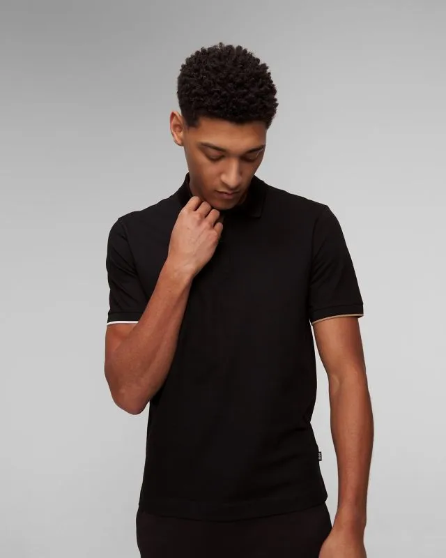 Polo nera da uomo Hugo Boss Parlay