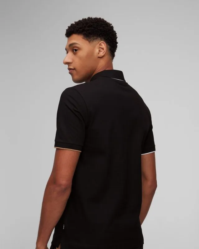 Polo nera da uomo Hugo Boss Parlay