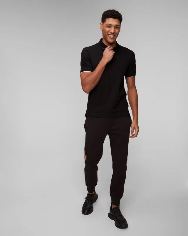Polo nera da uomo Hugo Boss Parlay