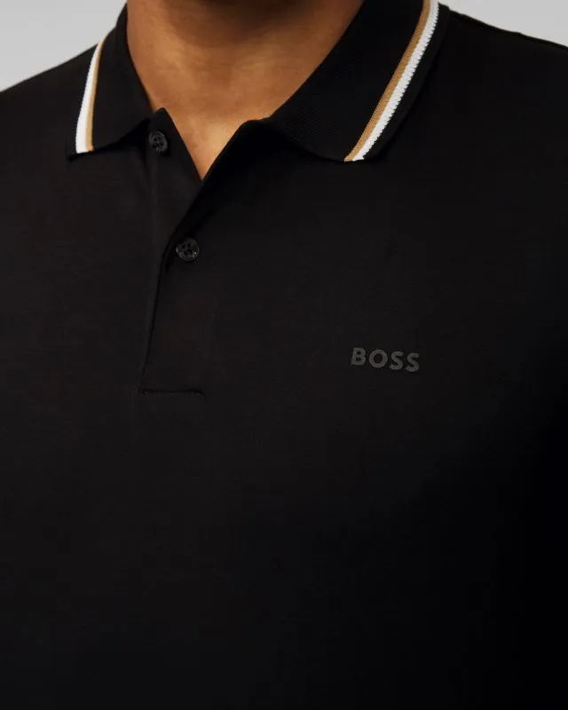 Polo nera da uomo Hugo Boss Penrose