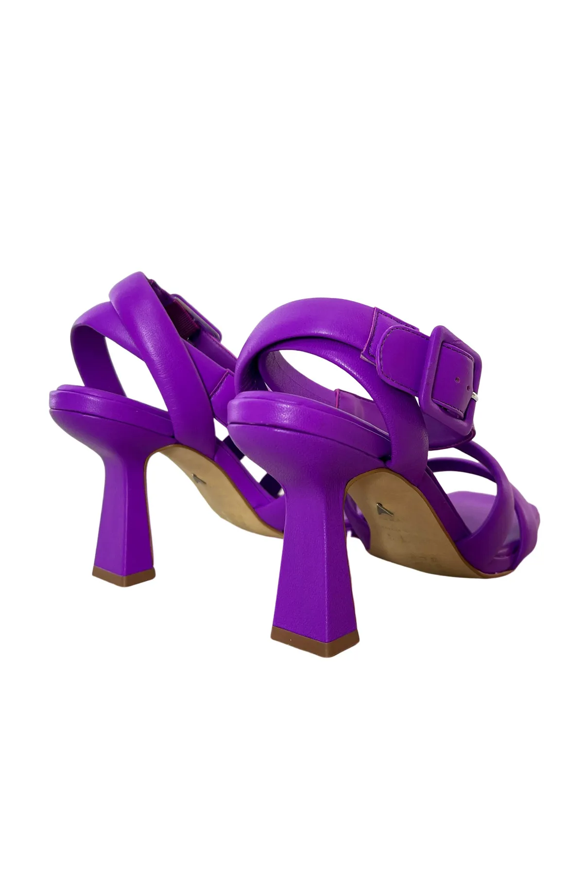 Sandalo donna in pelle tacco comodo 9cm bracciale regolabile fasce imbottite