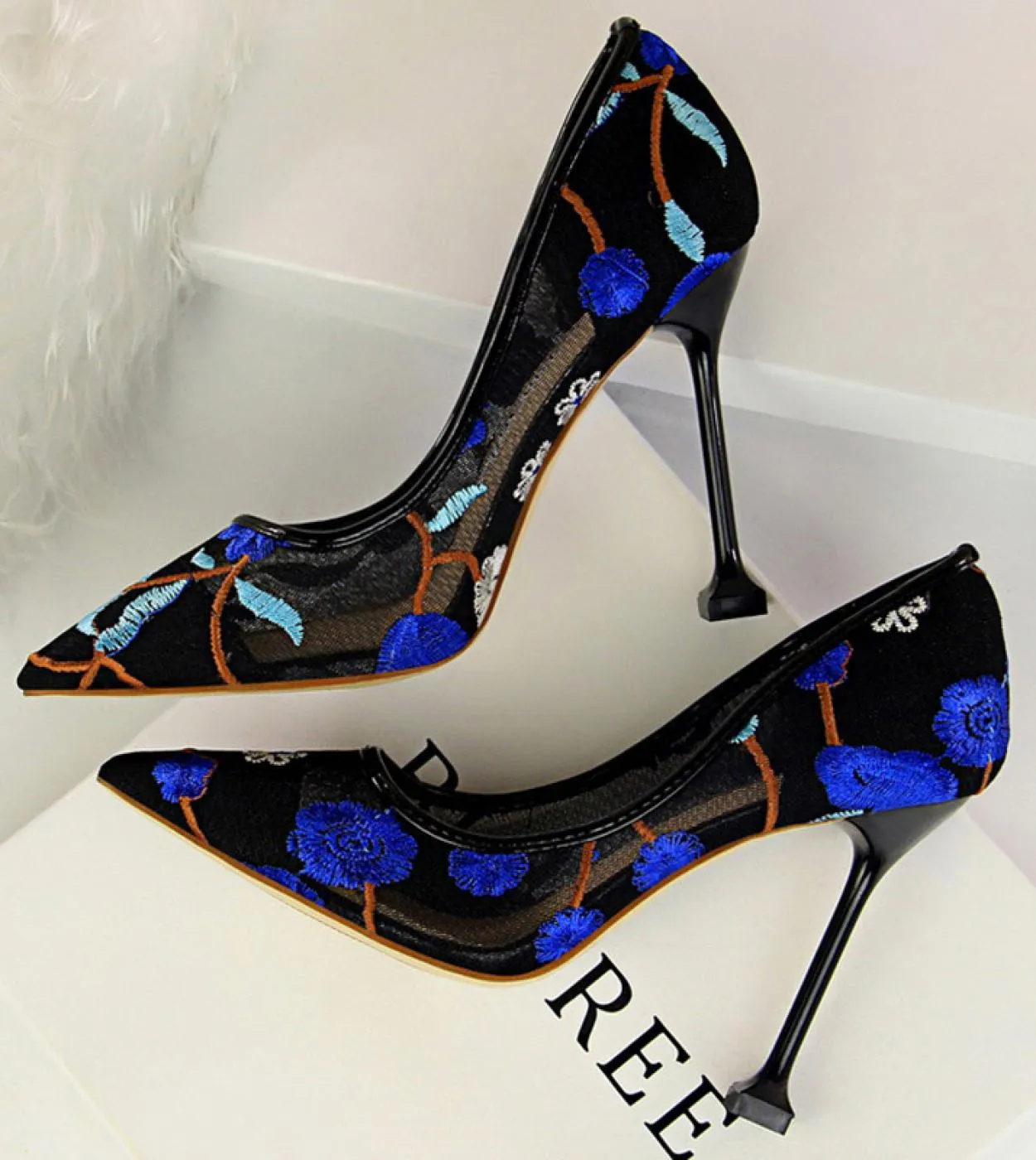 Scarpe con tacco alto blu donna 2022 Scarpe da donna con tacco alto 10cm Scarpe da sposa con tacco