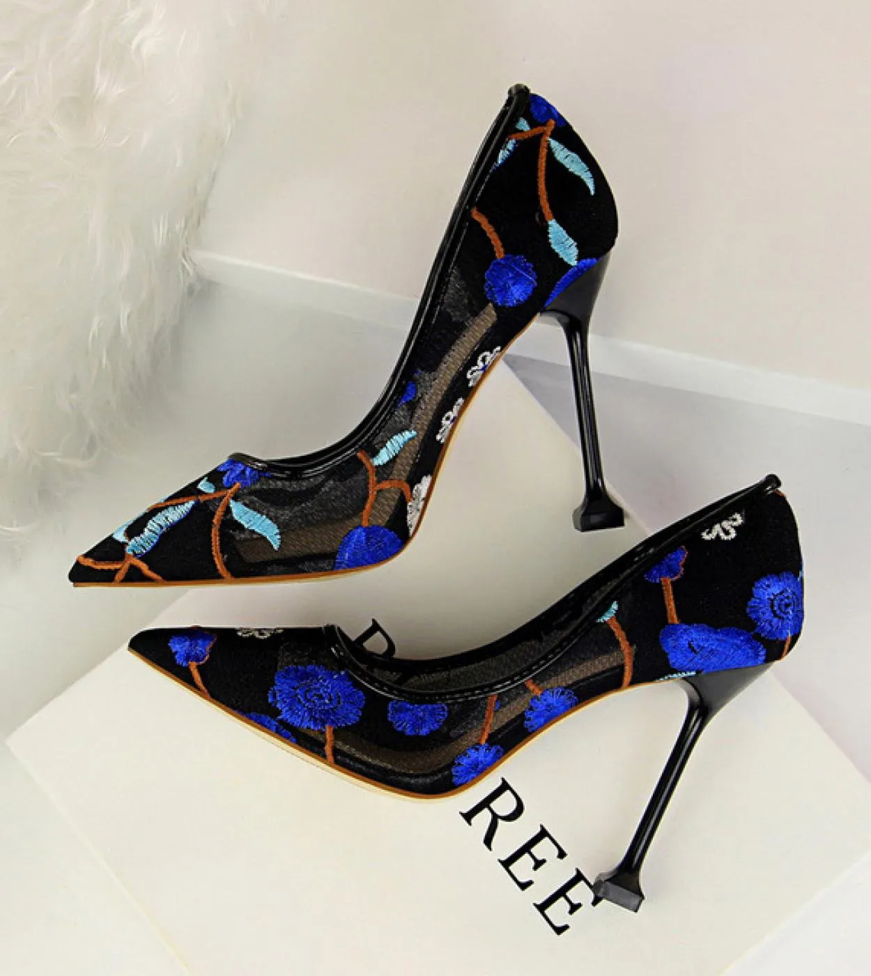 Scarpe con tacco alto blu donna 2022 Scarpe da donna con tacco alto 10cm Scarpe da sposa con tacco