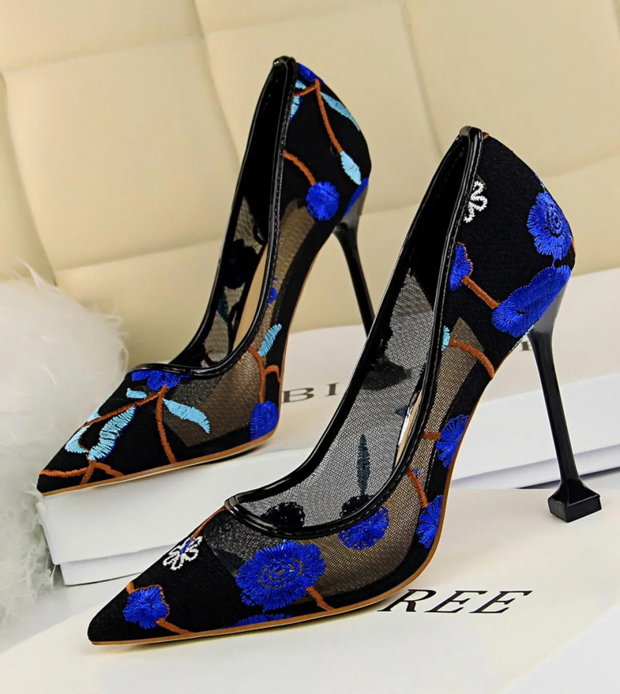 Scarpe con tacco alto blu donna 2022 Scarpe da donna con tacco alto 10cm Scarpe da sposa con tacco