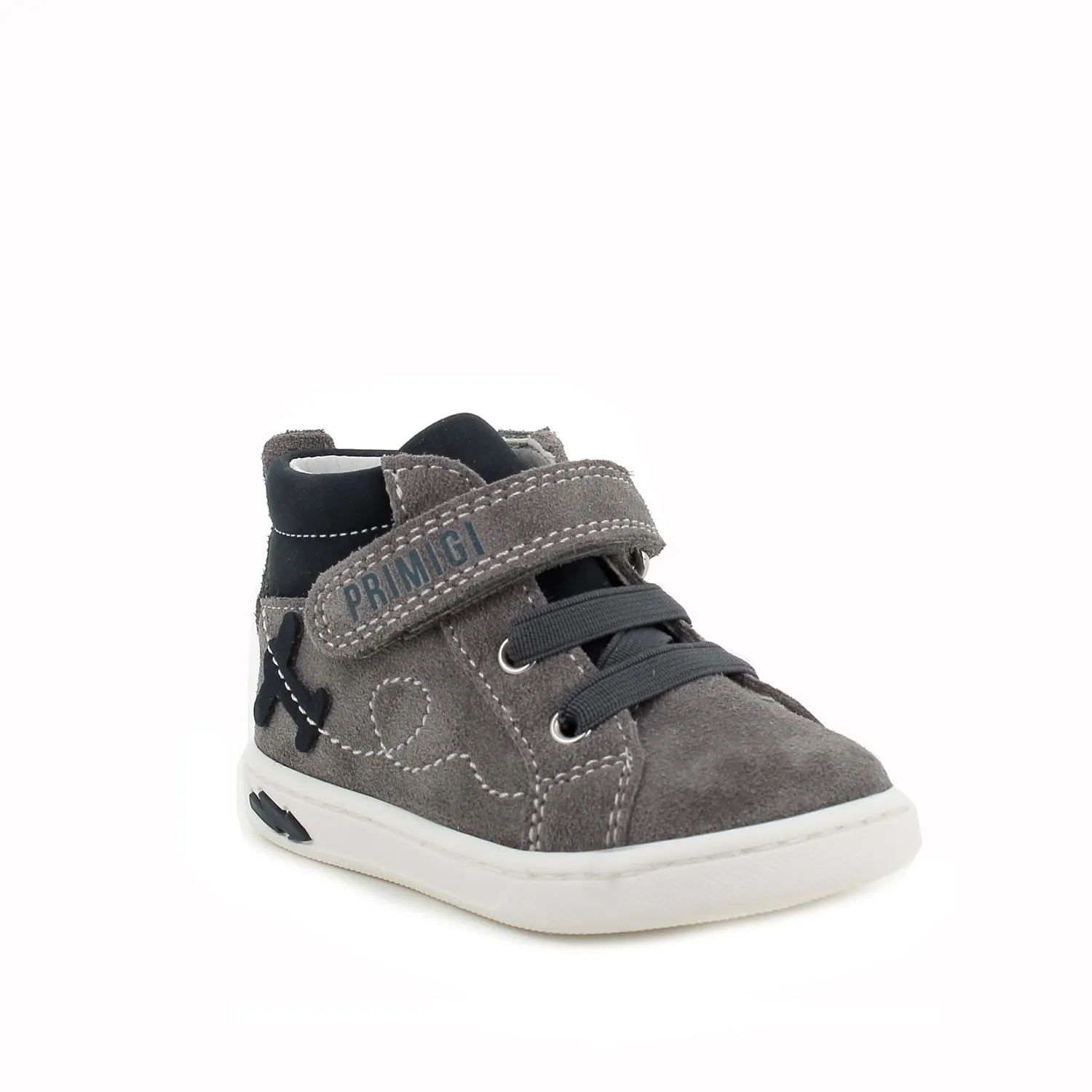 Scarpe in pelle da bambino grigio-blu            