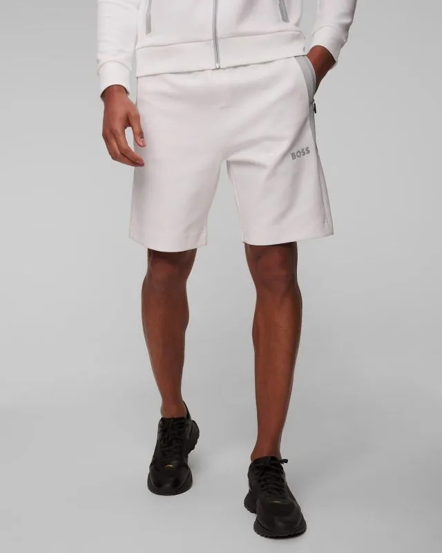 Shorts bianchi da tuta da uomo Hugo Boss Headlo