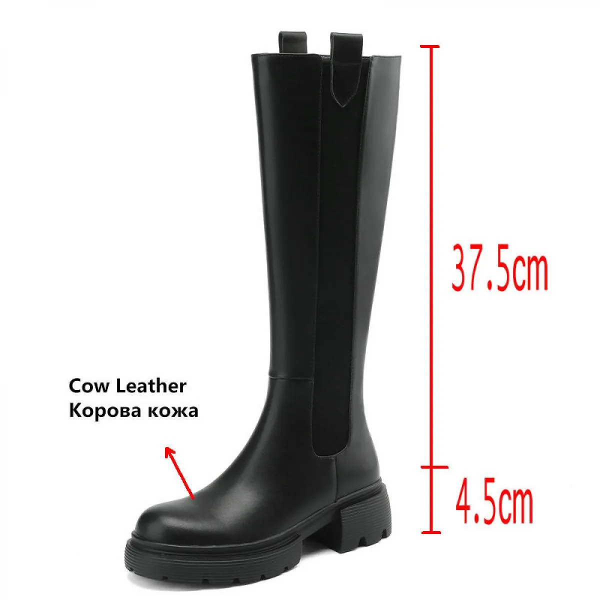 Stivali alti al ginocchio da donna eleganti Stivali con tacco spesso Stivali con punta tonda Autunno Inverno Cerniera posteriore