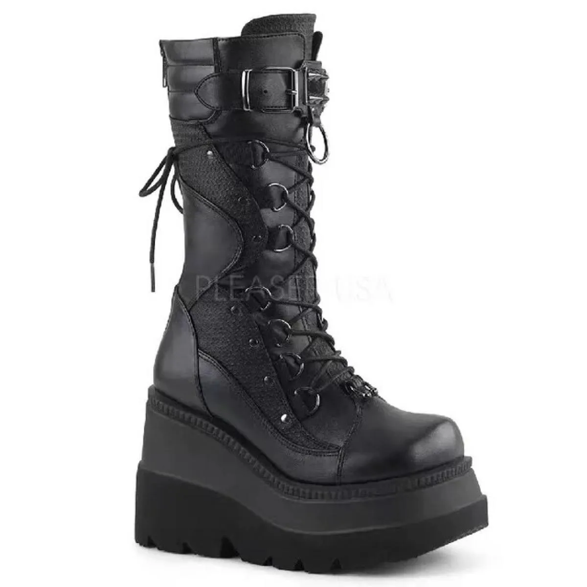 Stivali alti da donna Stivali a metà polpaccio Cosplay Stivali con zeppa con piattaforma alta 2023 Autunno estivo Nuovo designer