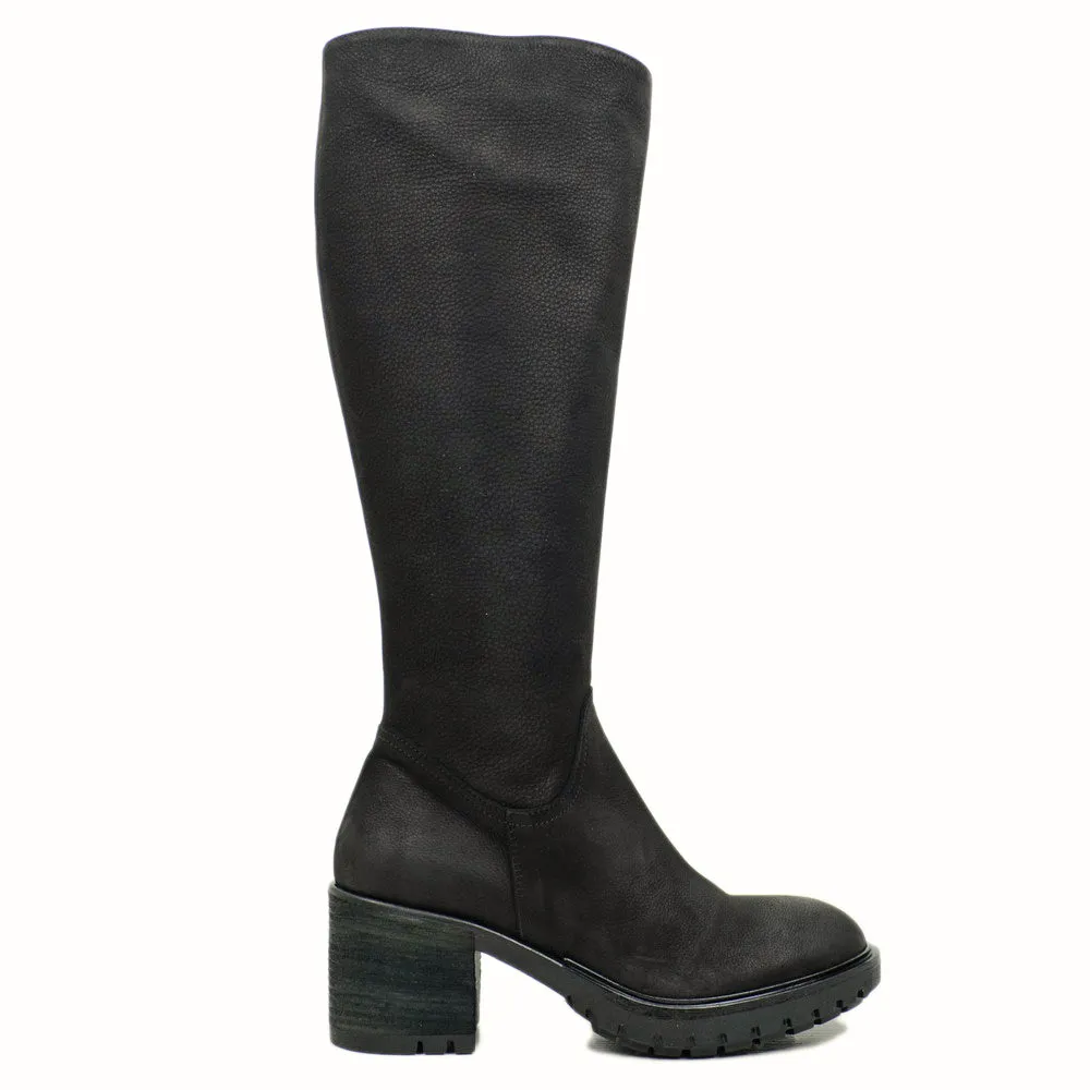 Stivali Biker Donna Neri Alti con Zip Made in Italy