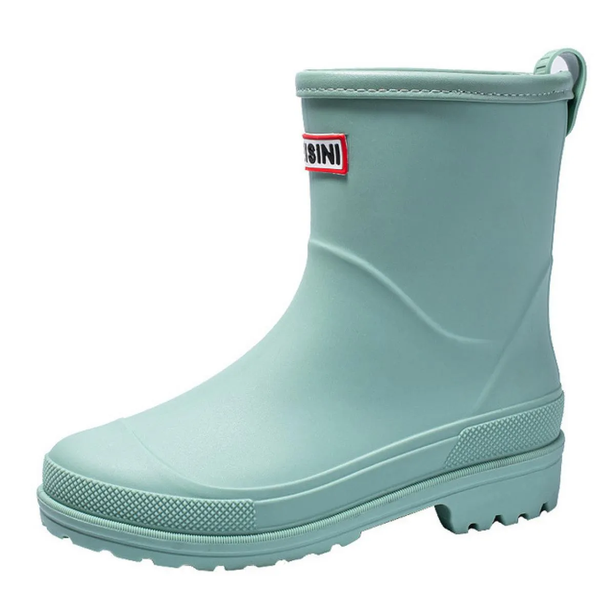 Stivali da pioggia da donna Impermeabili antiscivolo Stivali da pioggia a metà polpaccio Scarpe di gomma in PVC Punta tonda Copr