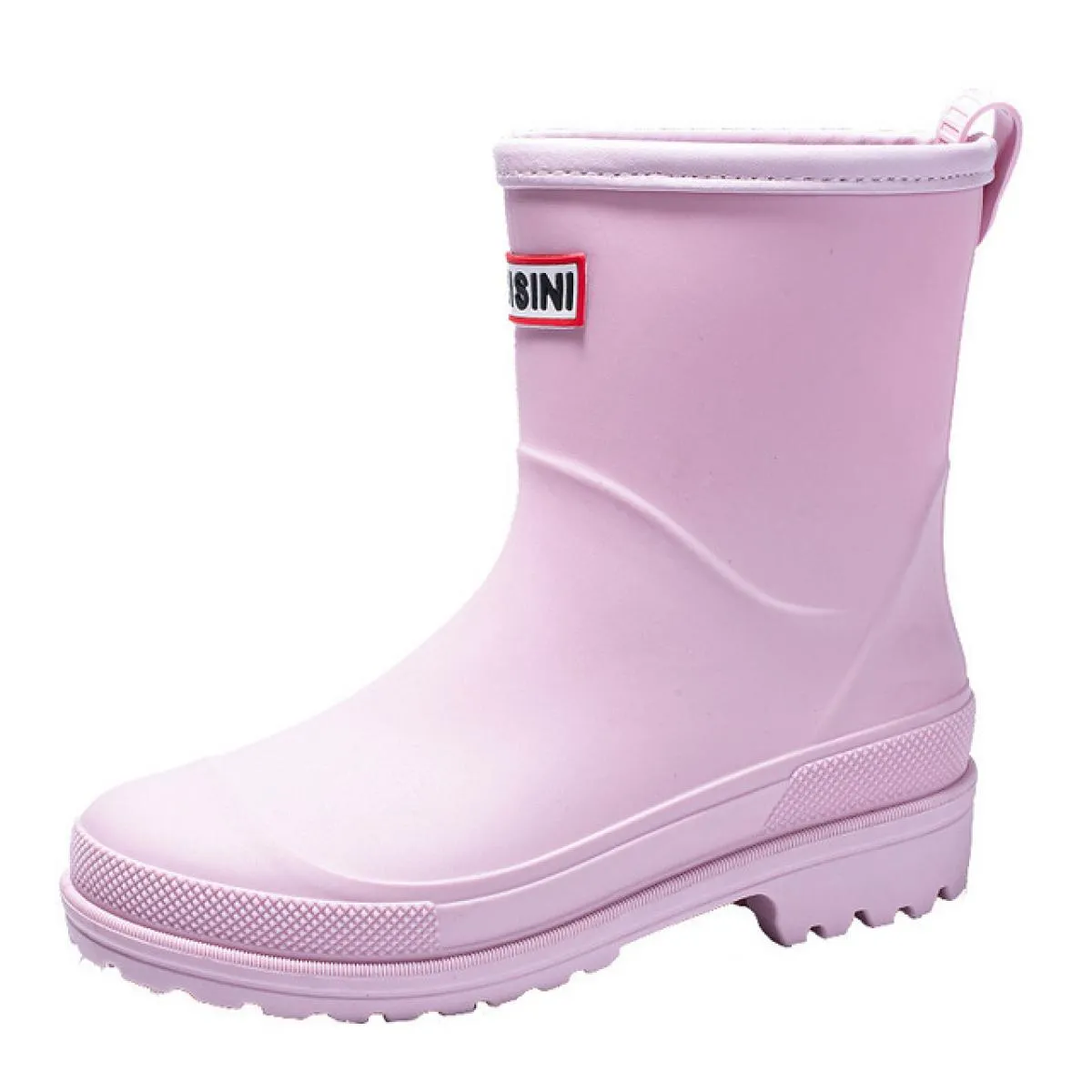 Stivali da pioggia da donna Impermeabili antiscivolo Stivali da pioggia a metà polpaccio Scarpe di gomma in PVC Punta tonda Copr