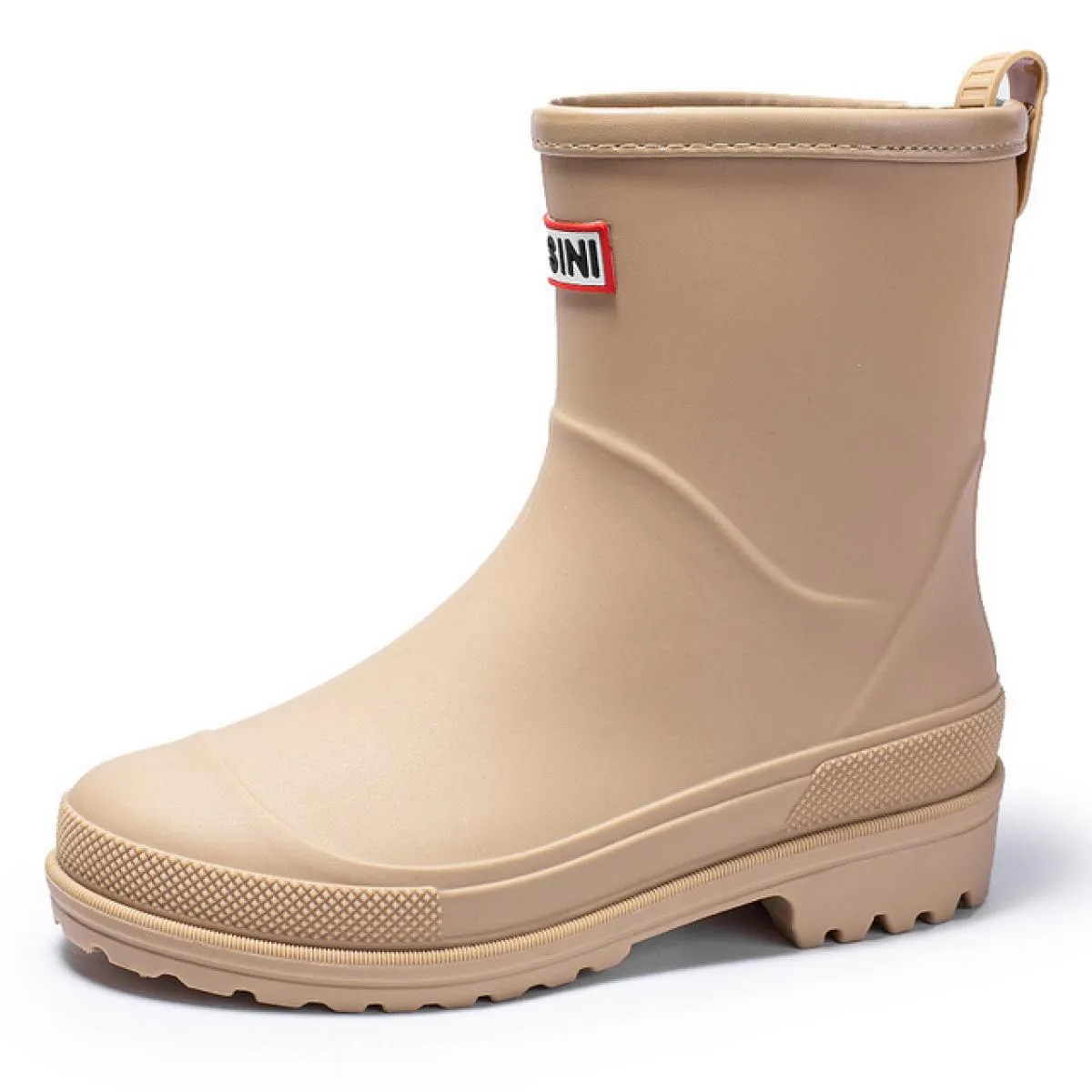 Stivali da pioggia da donna Impermeabili antiscivolo Stivali da pioggia a metà polpaccio Scarpe di gomma in PVC Punta tonda Copr