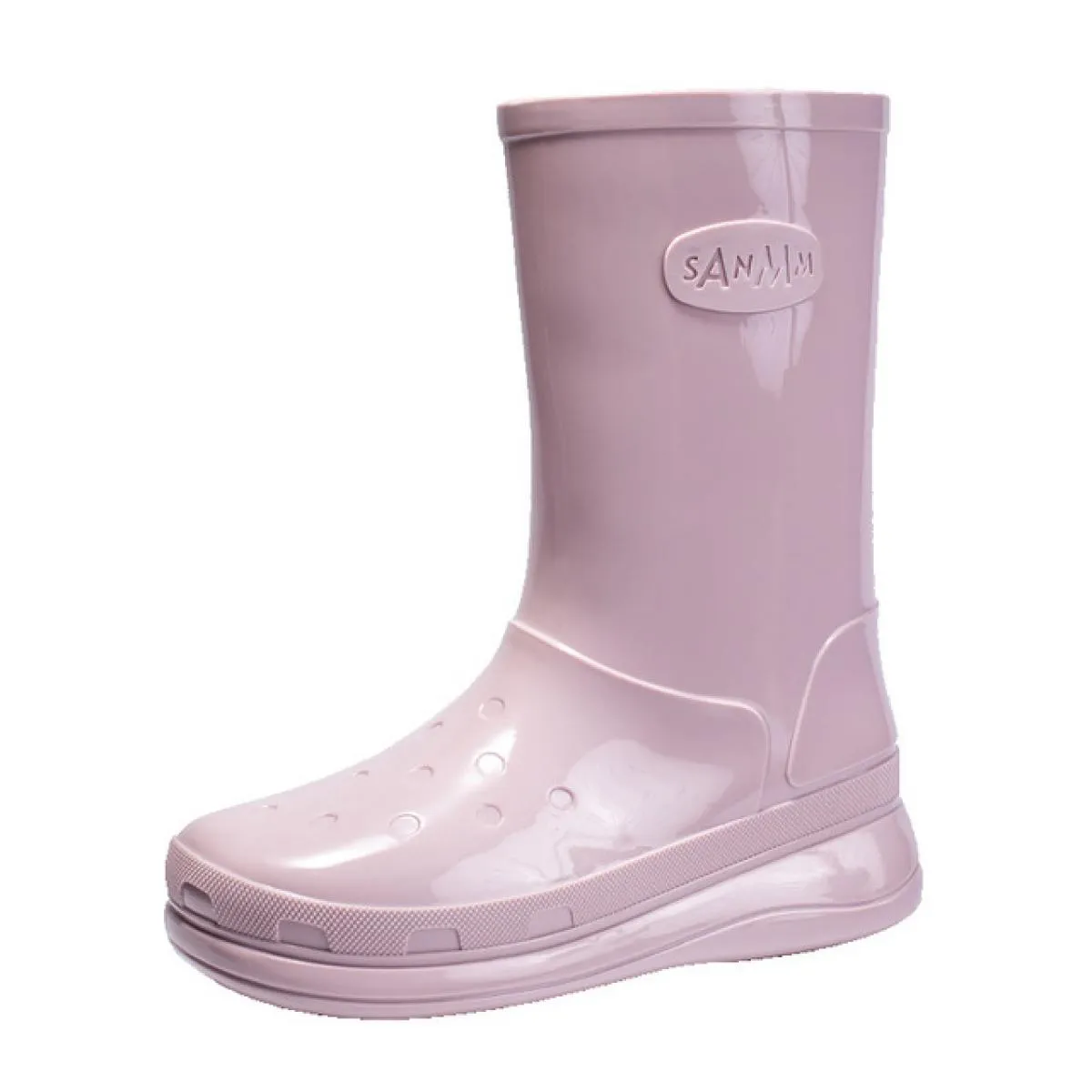 Stivali da pioggia da donna Stivali robusti con plateau a metà polpaccio Stivali impermeabili con aumento di altezza Scarpe da p