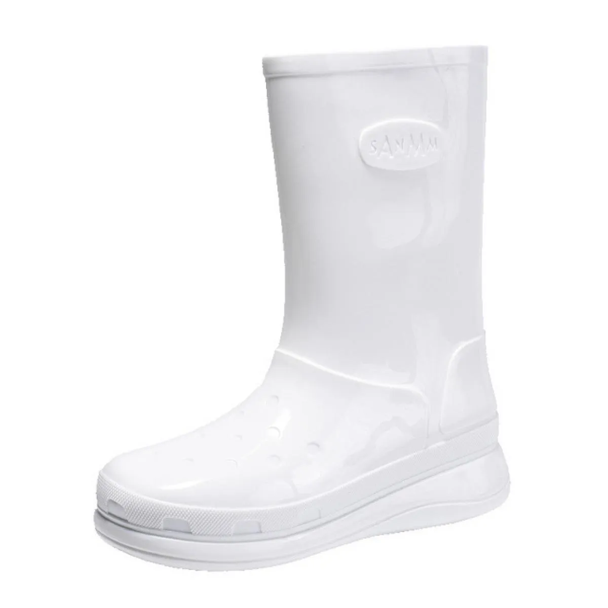 Stivali da pioggia da donna Stivali robusti con plateau a metà polpaccio Stivali impermeabili con aumento di altezza Scarpe da p