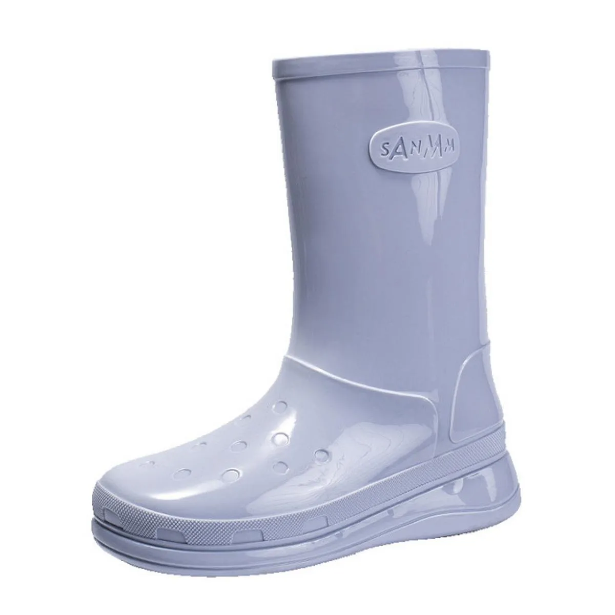 Stivali da pioggia da donna Stivali robusti con plateau a metà polpaccio Stivali impermeabili con aumento di altezza Scarpe da p