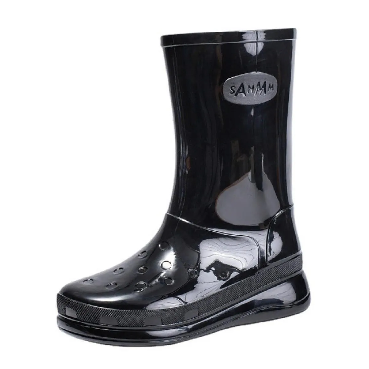 Stivali da pioggia da donna Stivali robusti con plateau a metà polpaccio Stivali impermeabili con aumento di altezza Scarpe da p