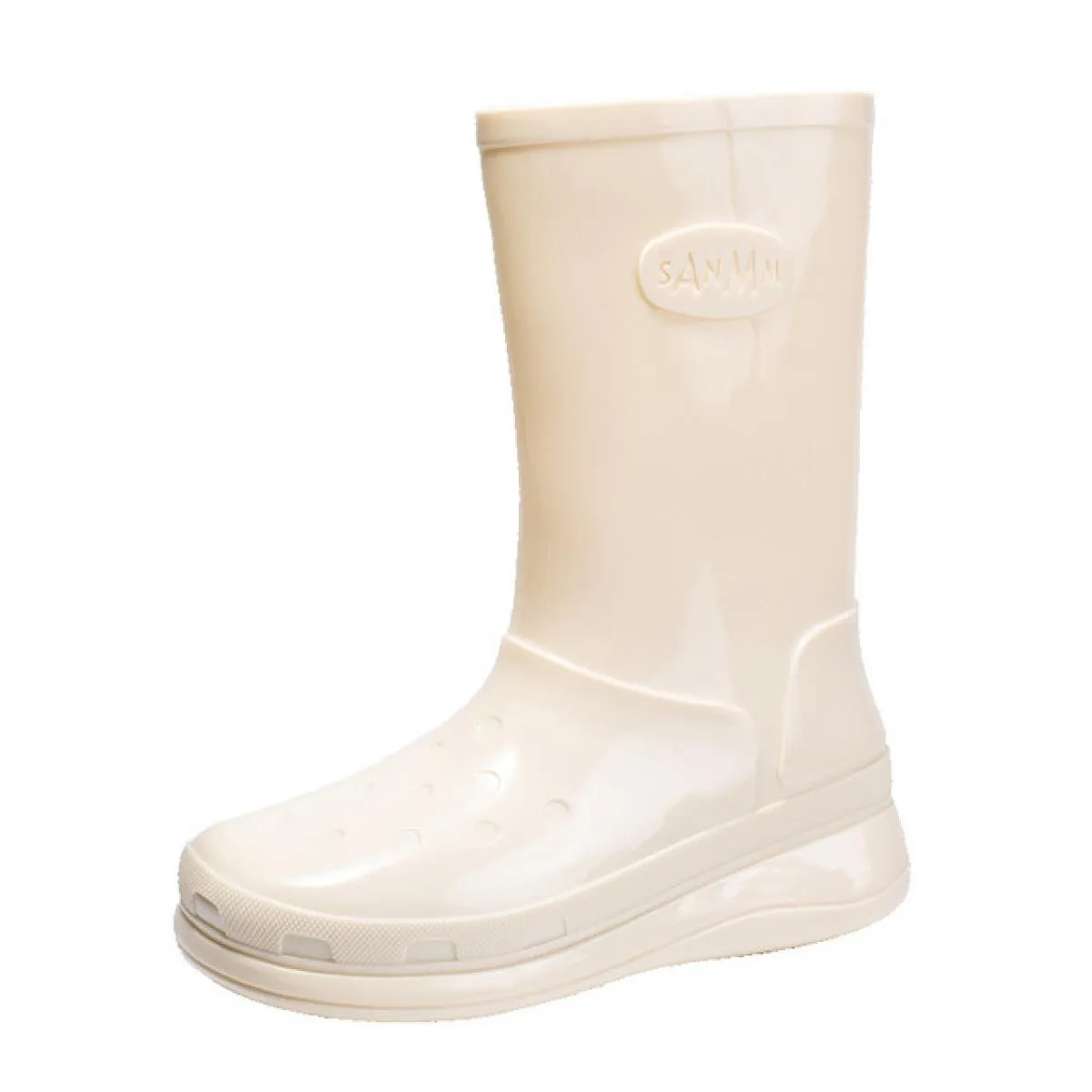Stivali da pioggia da donna Stivali robusti con plateau a metà polpaccio Stivali impermeabili con aumento di altezza Scarpe da p