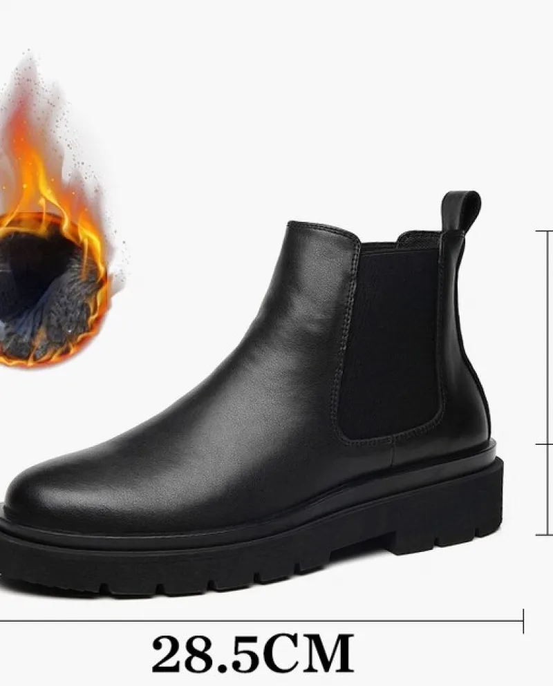 Stivali da uomo Stivali antiscivolo Stivali da moto Uni Scarpe alte in pelle taglie forti Calzature taglie forti impermeabili ch