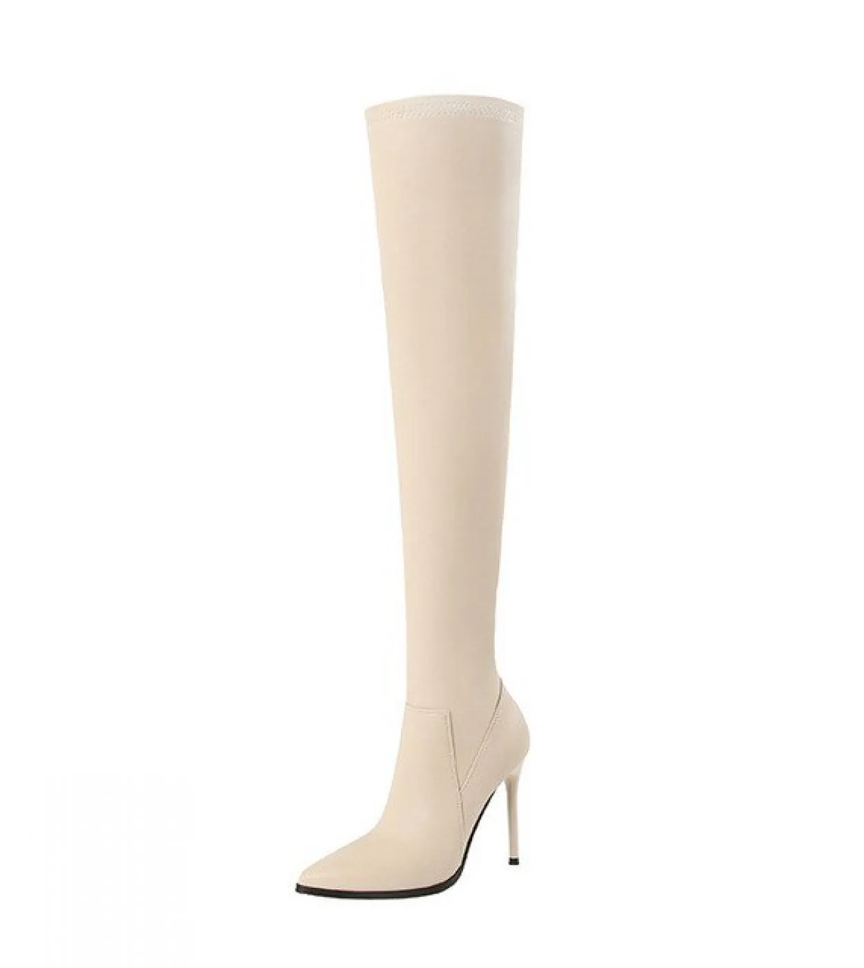 Stivali sopra il ginocchio con tacco a spillo Stivali alti alla coscia elasticizzati da donna Scarpe da donna con stivali lunghi
