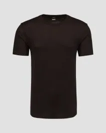 T-shirt nera da uomo con monogrammi Hugo Boss Tiburt