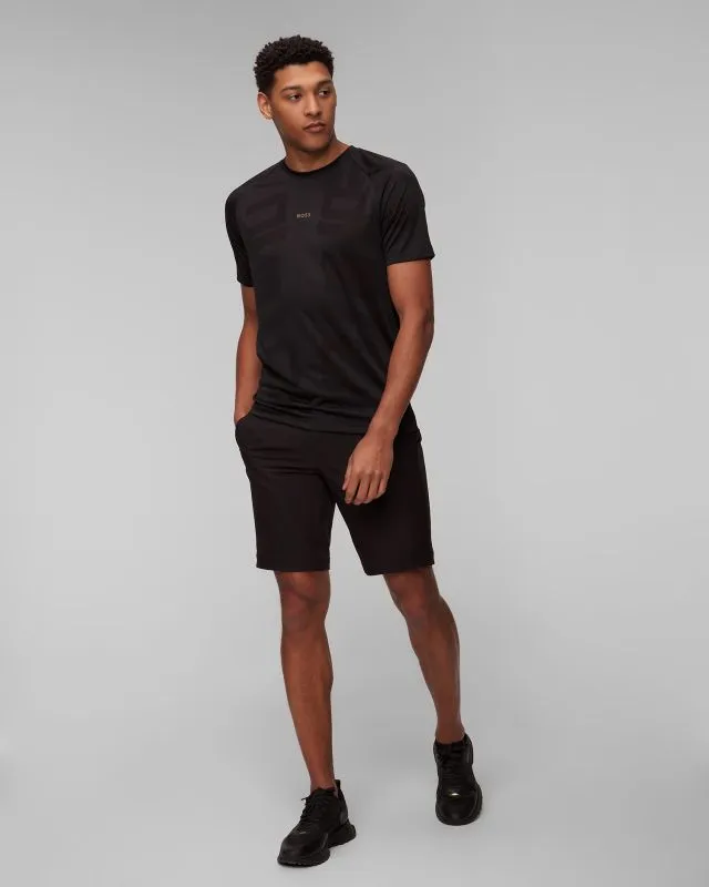 T-shirt nera funzionale da uomo Hugo Boss Tariq