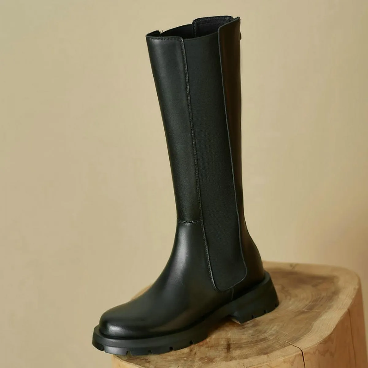 Taglia 33 43 Stivali alti al ginocchio da donna Tacchi medi spessi Stivali freddi Srdding Scarpe Stivali da moto invernali all'a