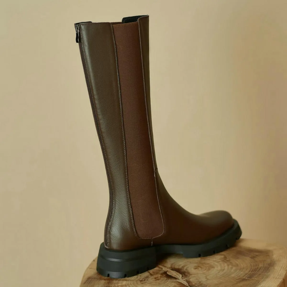 Taglia 33 43 Stivali alti al ginocchio da donna Tacchi medi spessi Stivali freddi Srdding Scarpe Stivali da moto invernali all'a
