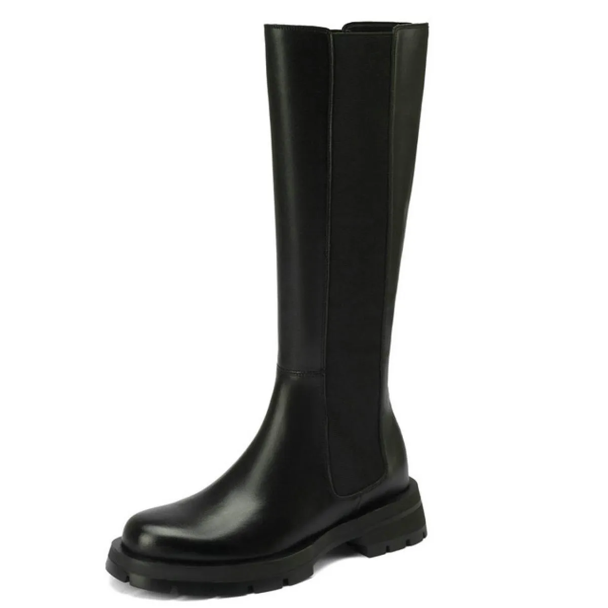 Taglia 33 43 Stivali alti al ginocchio da donna Tacchi medi spessi Stivali freddi Srdding Scarpe Stivali da moto invernali all'a