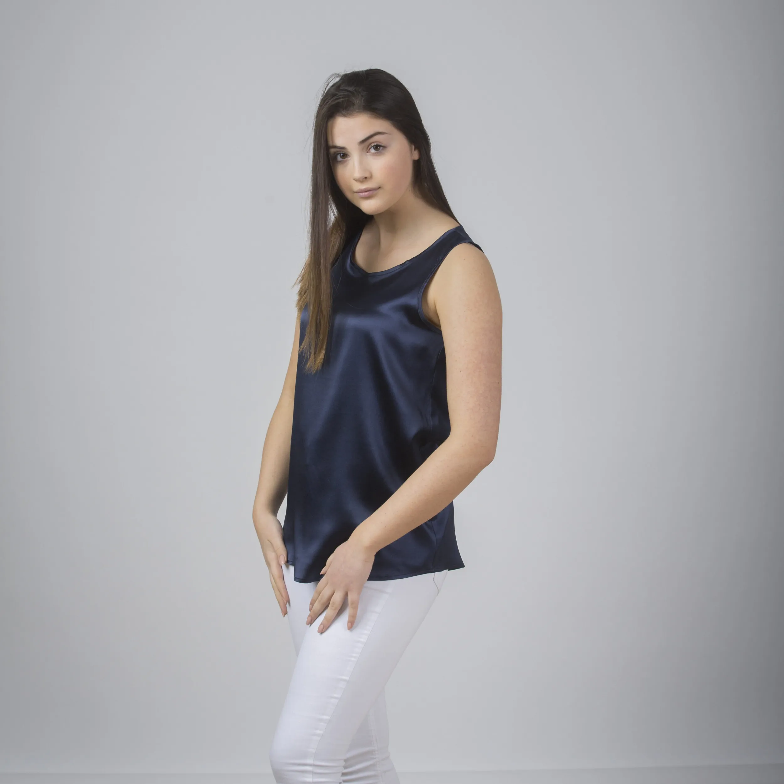 Tank top in seta