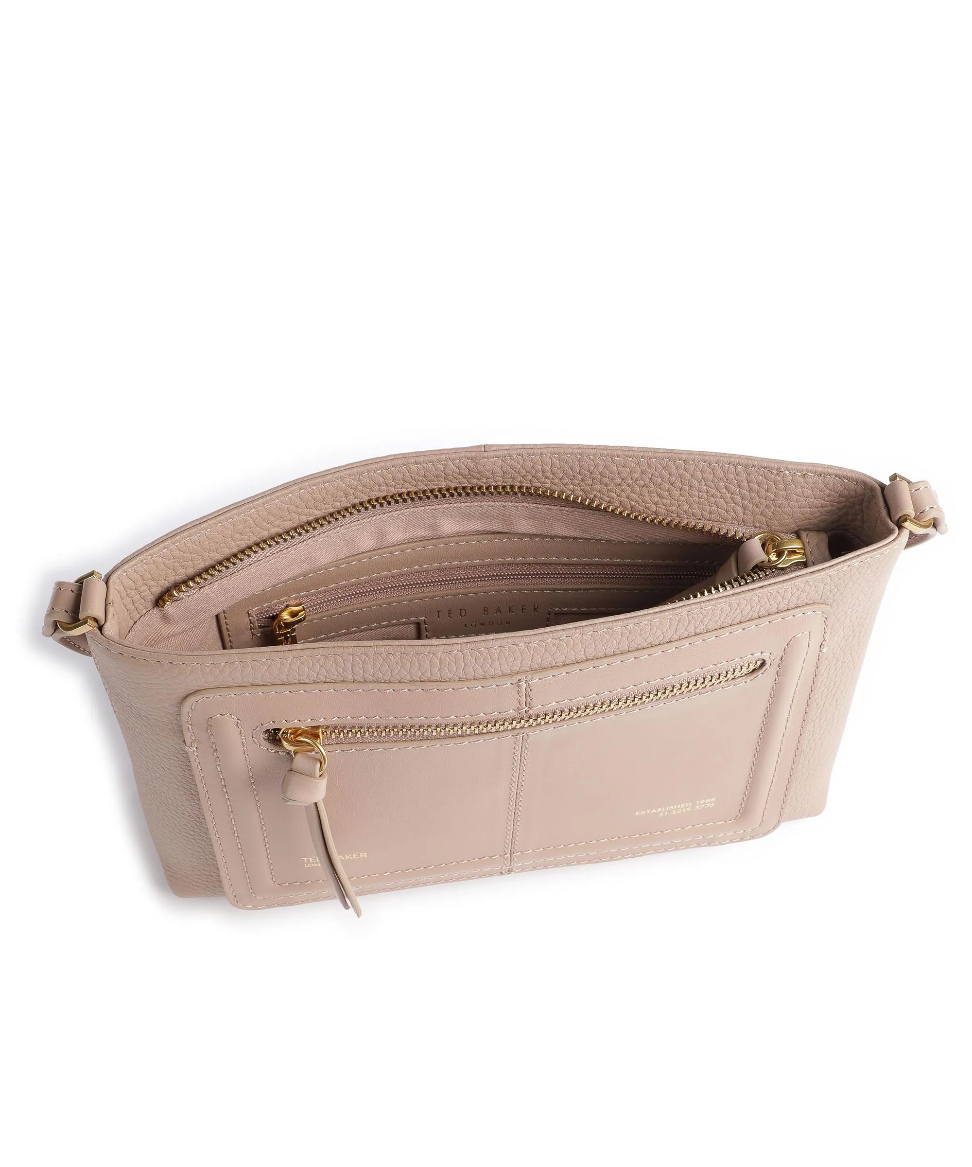  Ted Baker Nishu Borsa a tracolla pelle di vacchetta grana taupe  