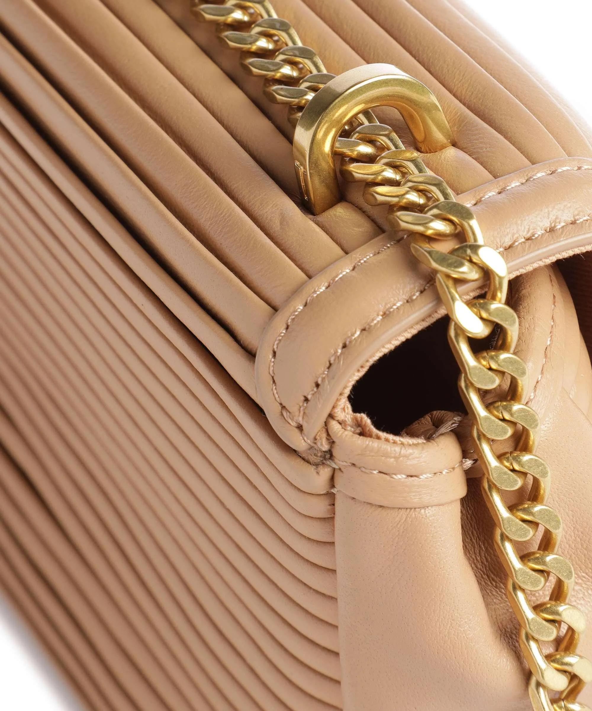  Ted Baker Pyahley Borsa a spalla pelle di capra grana camel  