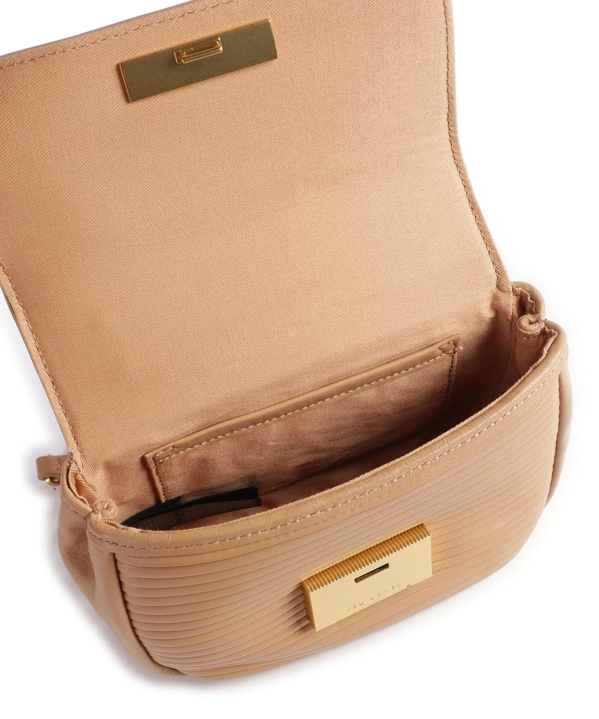  Ted Baker Pyahley Borsa a spalla pelle di capra grana camel  
