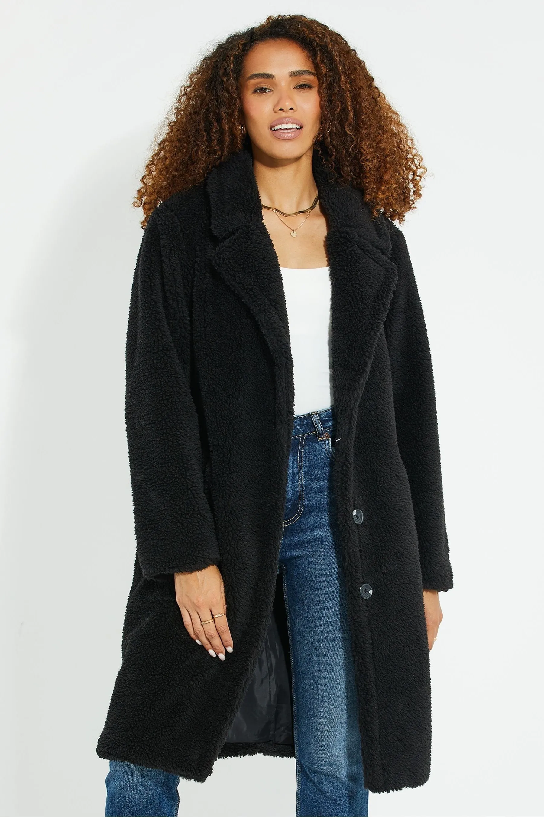 Threadbare - Soprabito monopetto in sherpa