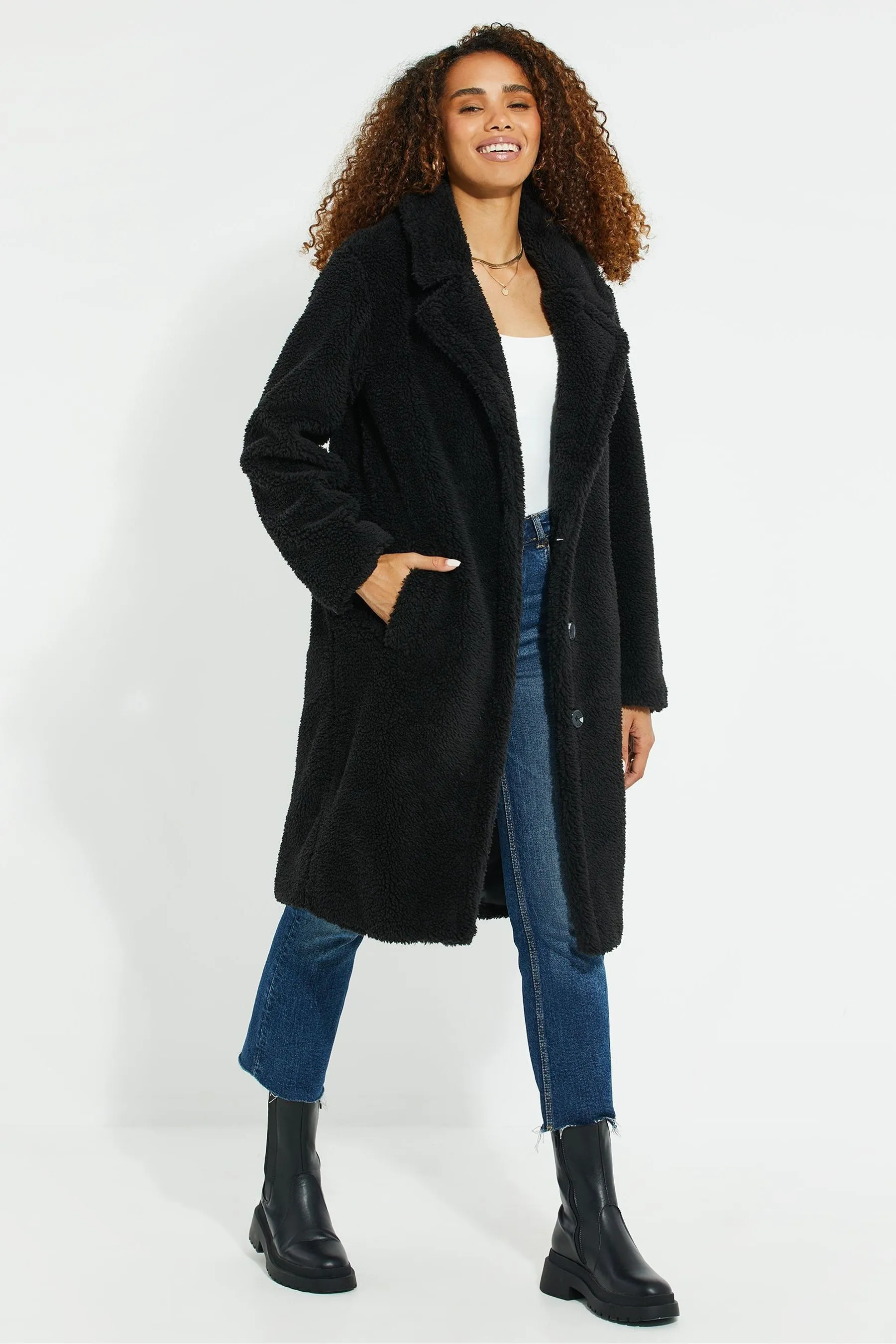 Threadbare - Soprabito monopetto in sherpa