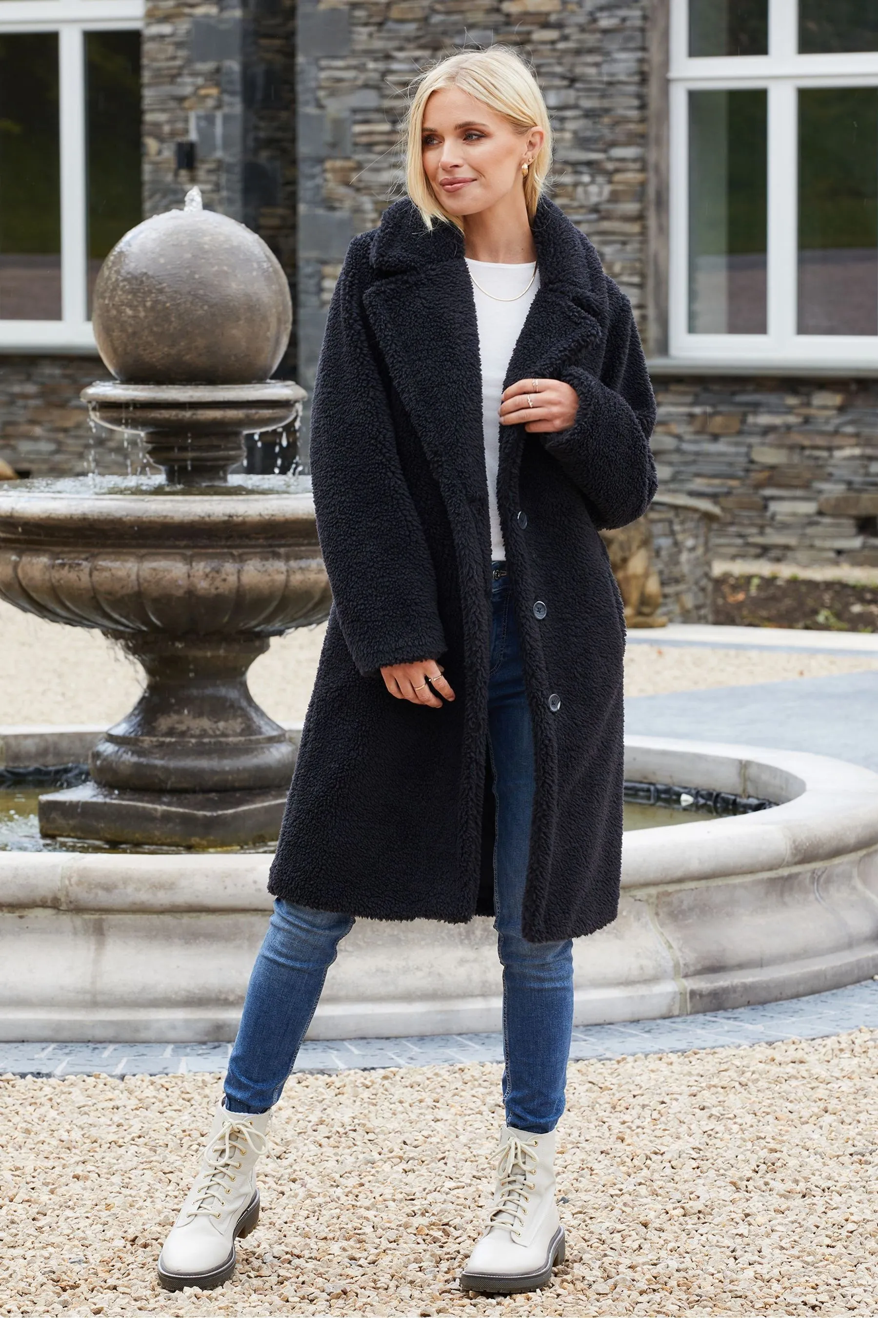 Threadbare - Soprabito monopetto in sherpa