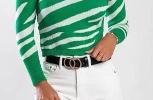 Top lavorato a maglia con maniche lunghe, verde