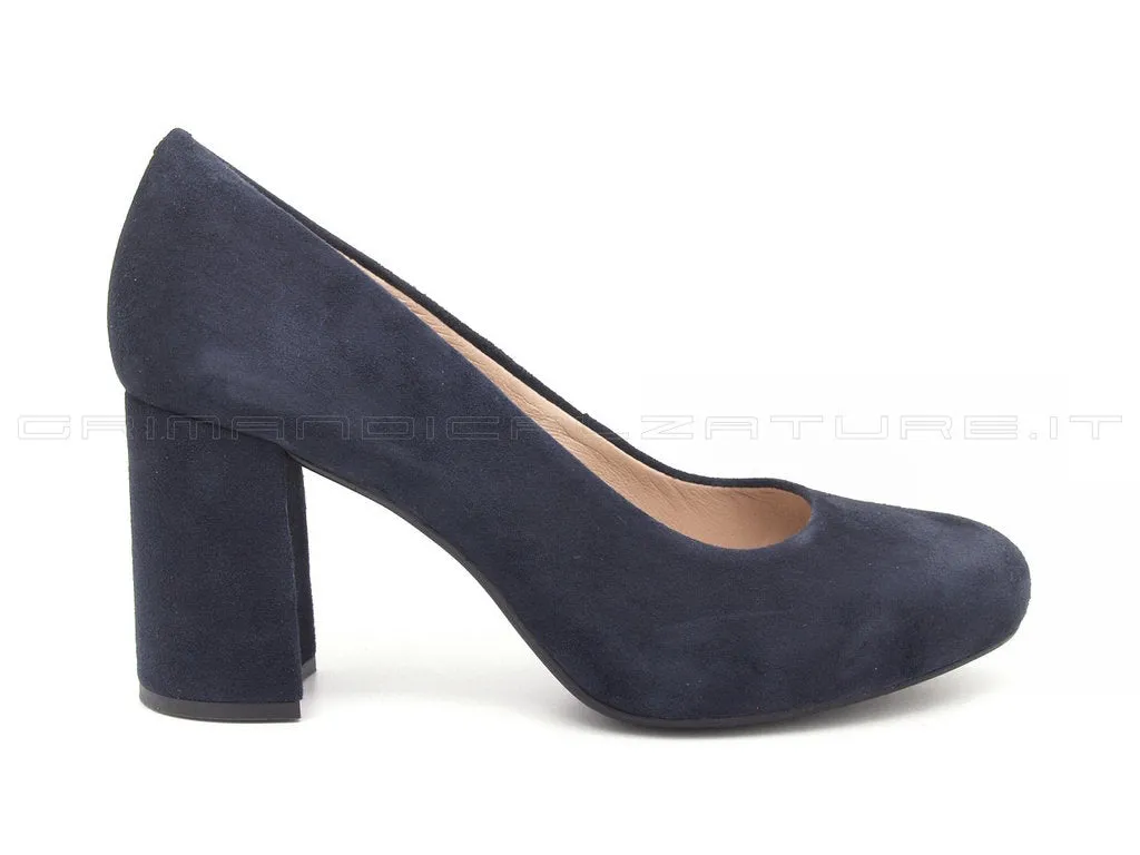 Unisa décolleté camoscio blu