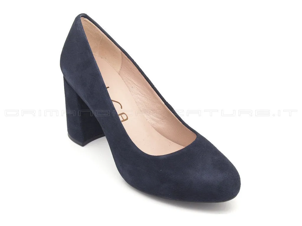 Unisa décolleté camoscio blu